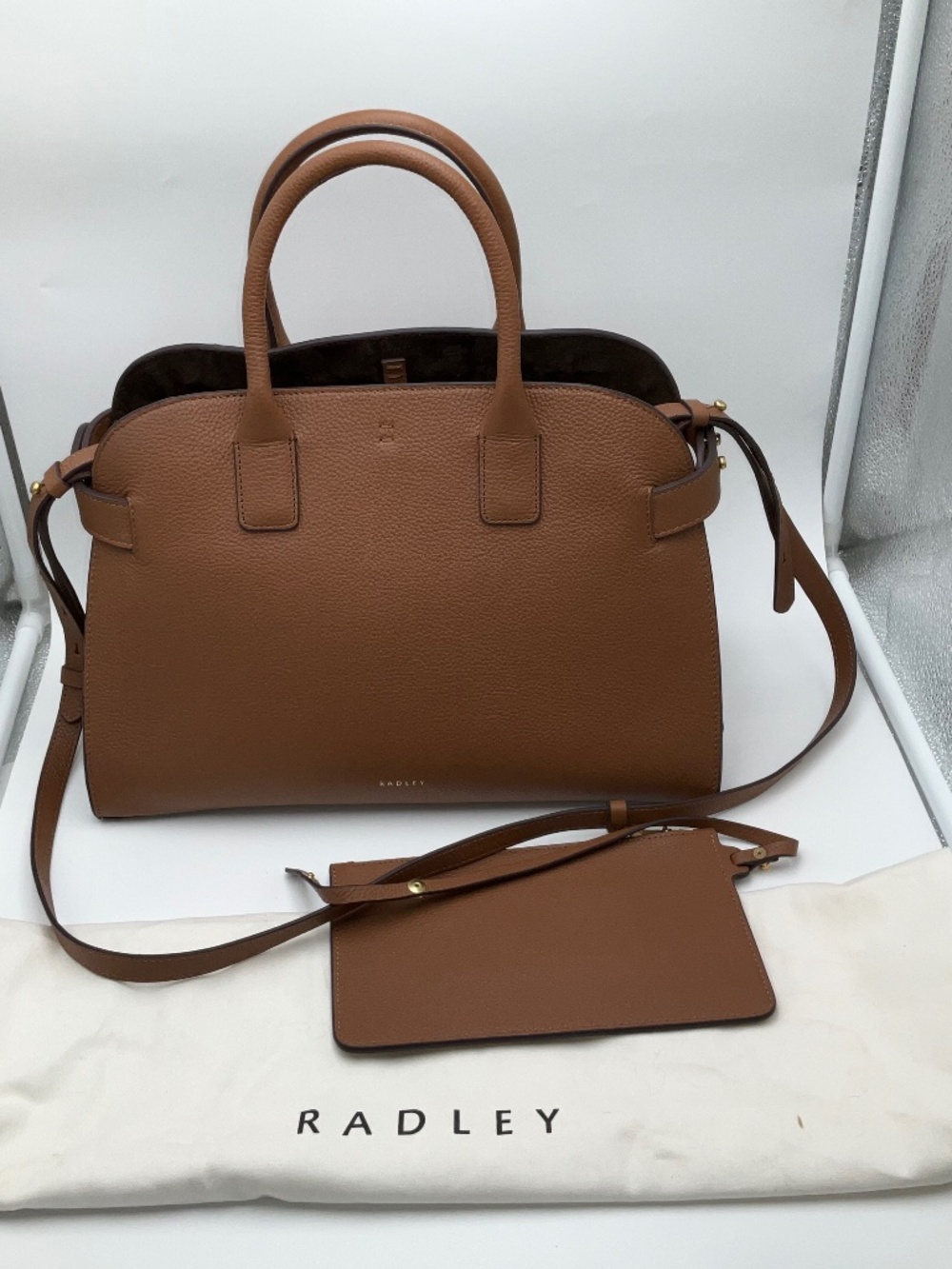 🐼💦 Radley London 🐼💦 Rathbone Leather Open Top Grab Tote Bag Handbag 🐼GB51o2